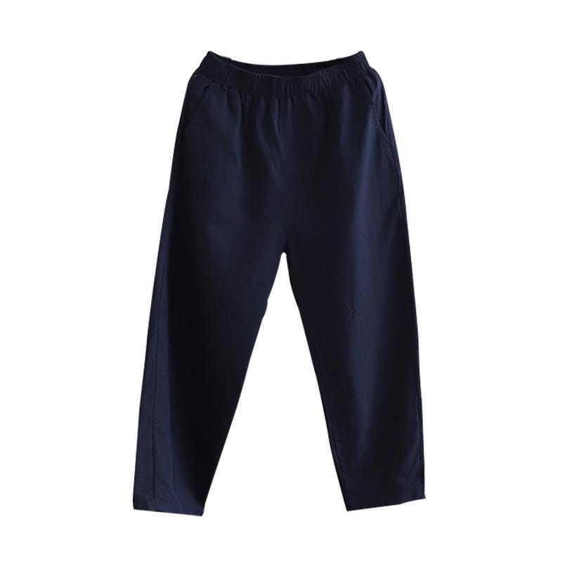 Autumn 2025 Women's Cotton-Linen Slimming Harem Pants - Versatile, Lightweight, Seven-Point Carrot Style