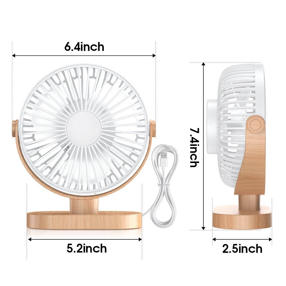 6.5 Inch USB Small Desk Fan 3 Speeds Quiet Portable Desktop Table Fan 360° Adjustment Mini Fan for Home Office Car Outdoor