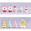 Resin Christmas Miniature Figurine Cartoon Snowman Car Decoration  Landscape Garden Pot