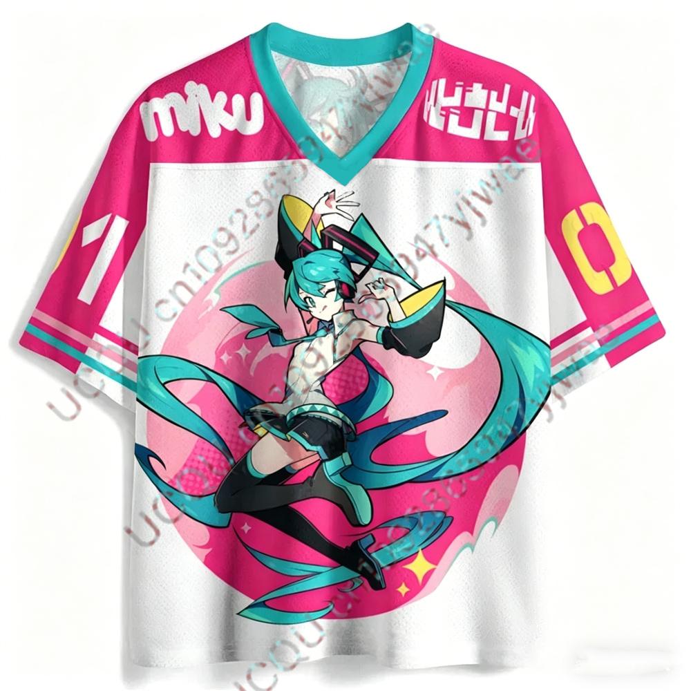 2026 Hatsune Miku Cartoon Girl Graphic Jersey Short Sleeved Fan Gift Tee Cosplay Clothing Summer Men'S And Women'S T-Shirt