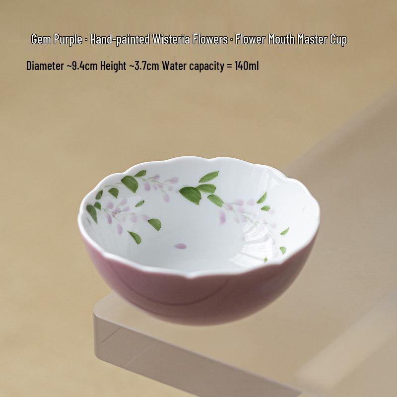 Purple Flower Ladies  Ceramic Tea Tasting Cup - Elegant Single Cup Standard Size