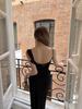 2026 Spring/Summer Bay Leaf Lace-Trim V-Neck Spaghetti Strap Maxi Dress