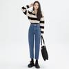 Women's Winter 2023 High-Waisted Slimming Loose Straight Carrot Jeans with Fleece Lining