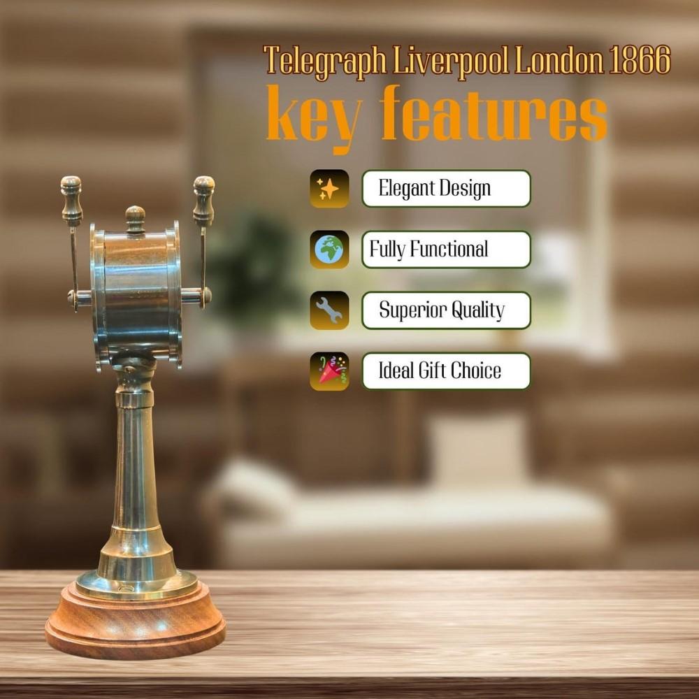 Mässing 7" Telegraf Antik Skepp Maskinrumstelegraf Marin Fungerande Nautisk