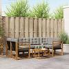 Outdoor Sofa Set with Cushions 7 Pcs Natural and Light Grey