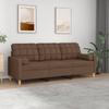 Vidaxl 3-Seater Sofa With Cushions, Brown, 180 Cm, Fabric