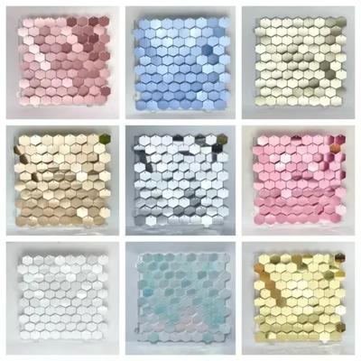Neue Glitzer Pailletten Kulisse Sechseck Silber Gold Foto Kulisse PET Pailletten Panel Wanddekoration Geburtstagsdekoration