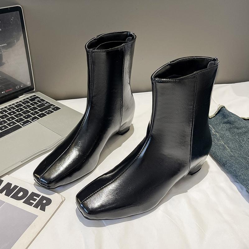Retro NEW 2025 Autumn Winter Boots Women's Simple Square Head Thi Heel High Heel ort Boots Ele ort Boot