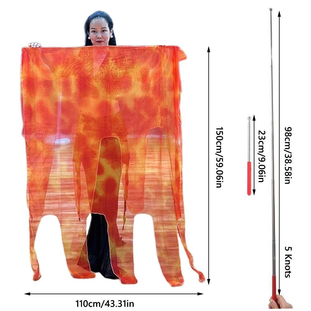 Scalable Rods Semi-circular Flags with Telescopic Sticks Colorful Scarves Flag  Dance Party