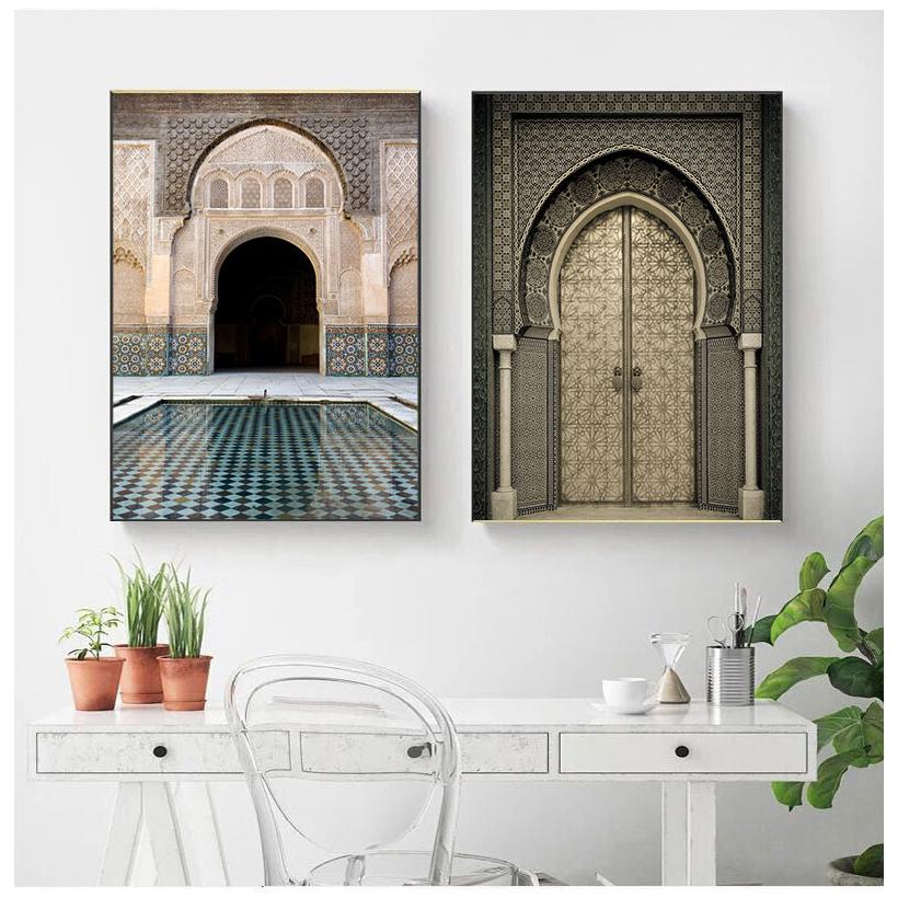 Nordic Morocco Door Vintage Posters World Famous Architecture Art Pictures Printed Living Room Canvas Painting Home Decor
