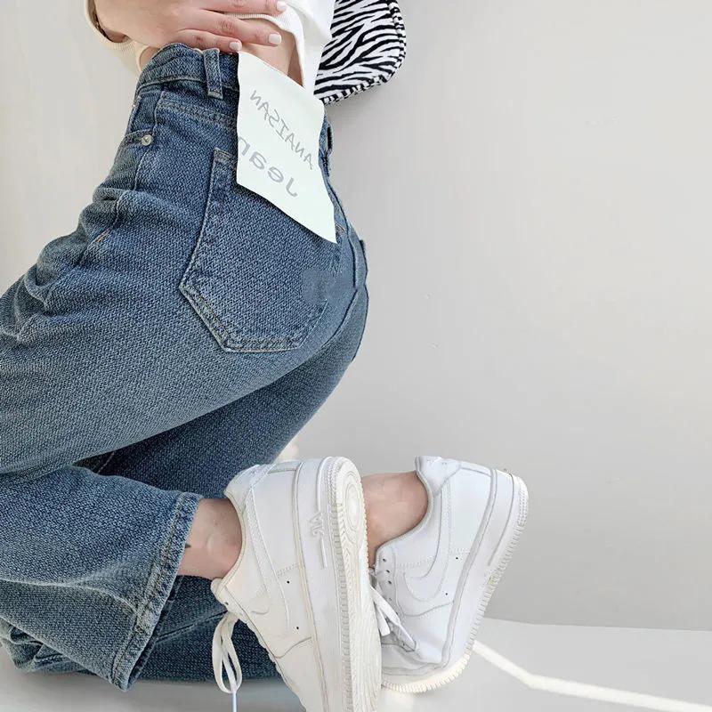 

2025 Trendy High-Waist Retro Wide-Leg Jeans for Women M