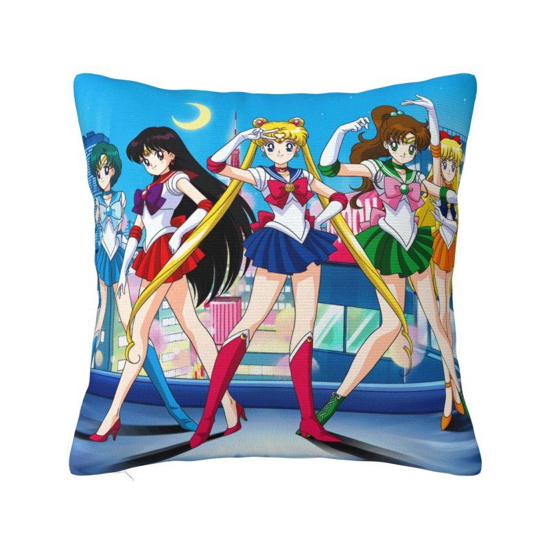 Japanese Shojo Sailor Manga Pillow Covers Decor Home Kawaii Anime Moon Girl Outdoor Cushions Square Pillowcase