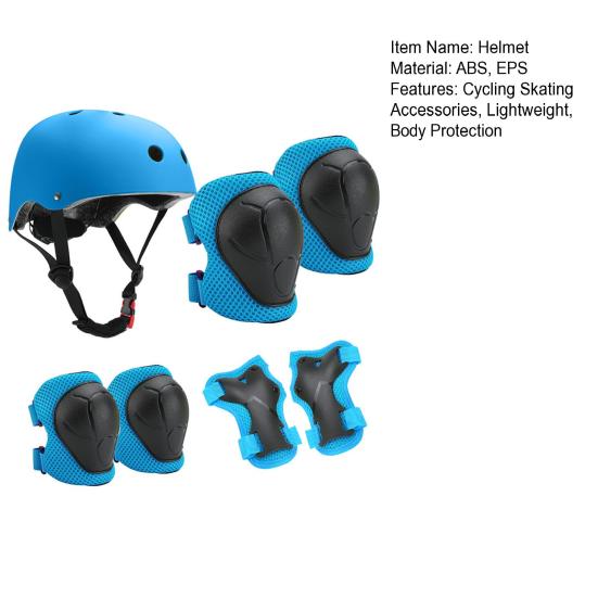 7Pcs/Set Kids Cycling Protective Gear Kit Roller Skate Skateboard Skating Bike Scooter Adjustable Helmet Knee Elbow Pad Wrist Guard Protector