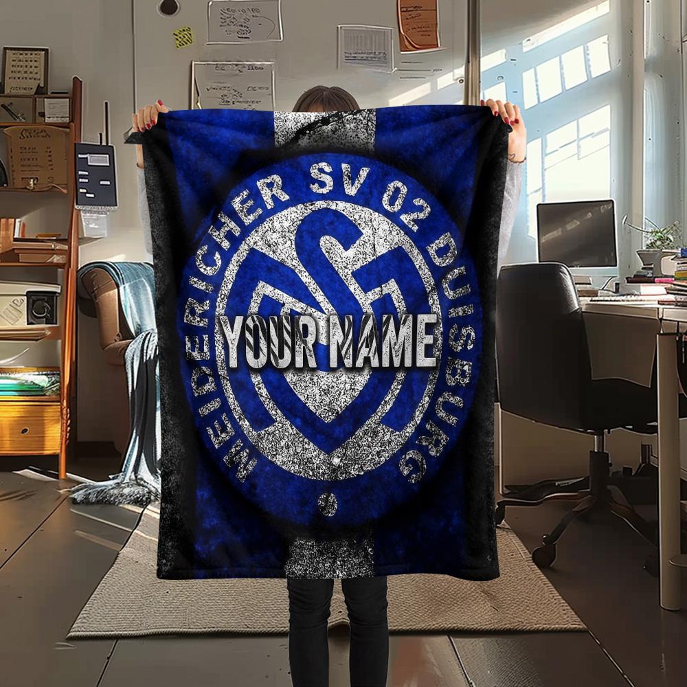 1PC Msv Duisburg Custom Name Patterned Flannel Blanket Suitable For All Seasons For Home Decor Warmth And Comfort Gifts Holiday Present