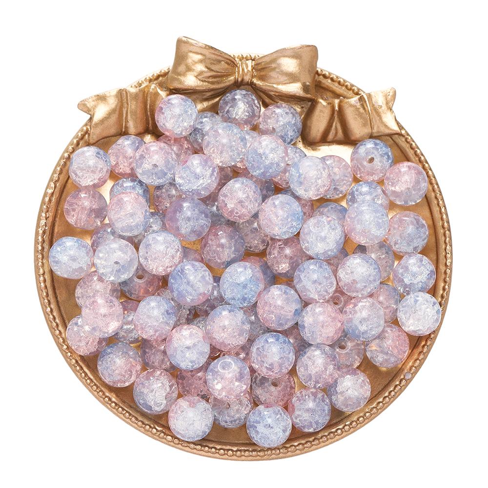 20/50 pièces 10mm Perles de Verre Craquelé Bicolores Espaceur Perle Libre pour Fabrication de Bracelets Colliers Bijoux DIY Accessoires Fournitures