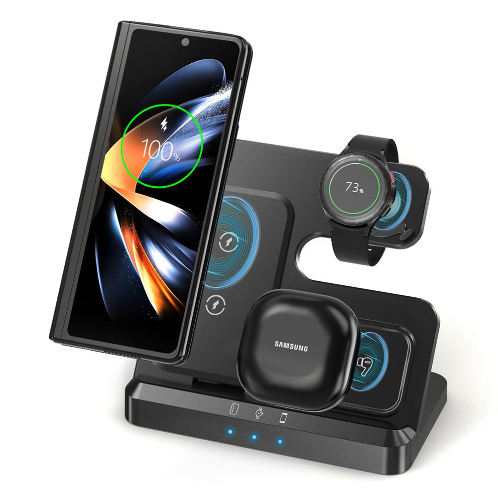 LJ-S80 Foldable Wireless Charger for Phone/Watch/Earbuds Magnetic Fast Charging Dock