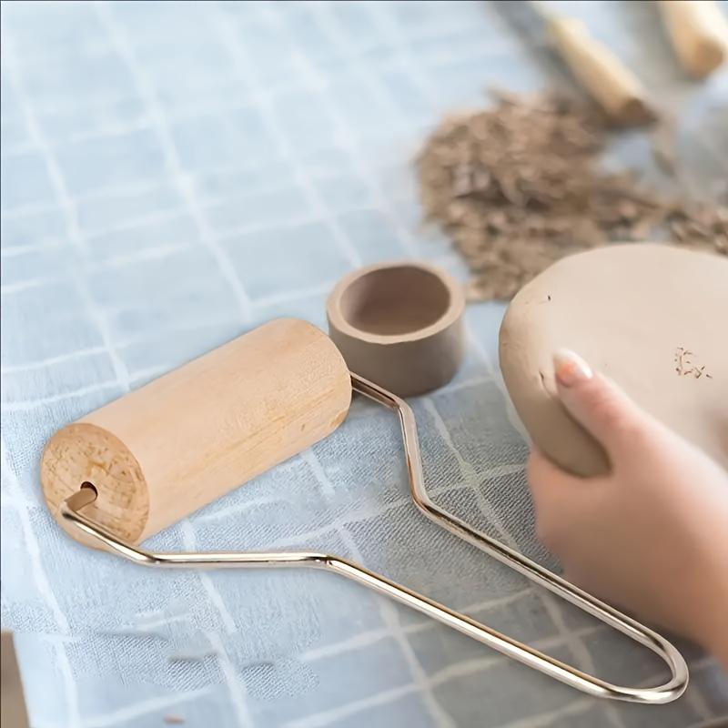 1Pcs Smooth Wooden Clay Roller, Natural Wood Pottery Tool, Durable Polymer Clay Shaping Supplies for Sculpting, Trimming & Ceram