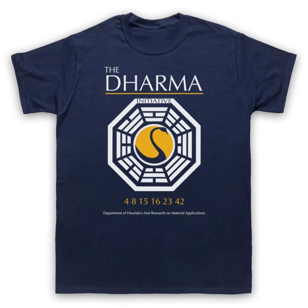 LOST UNOFFICIAL THE DHARMA INITIATIVE CULT TV SHOW MENS WOMENS TSHIRT High Quality Cotton Tops