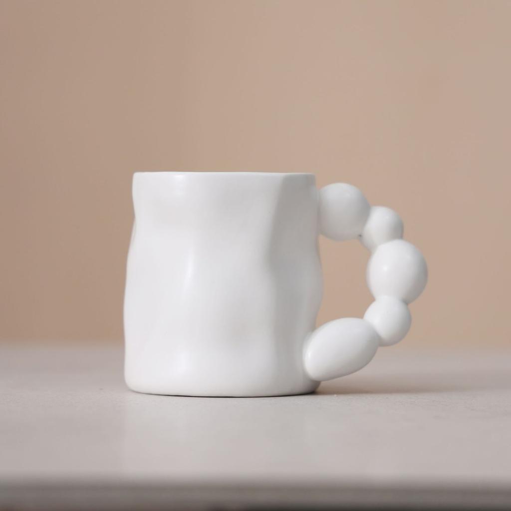 Ceramic Coffee Cup Large Capacity Macaron Color Mug Irregular Latte Cup