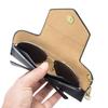 New Leather Literary Glasses Bag Women's High-end Sunglasses Sunglasses Storage Bag Ultra-thin Portable Chain Glasses Bag
