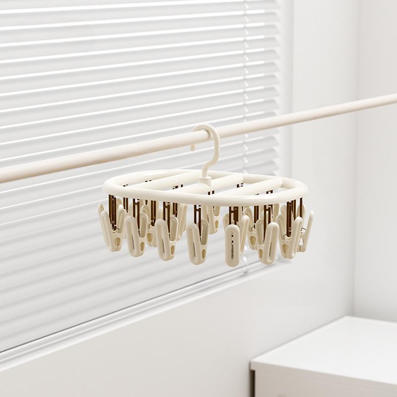 Home Sock Drying Rack With Multiple Clips, Underwear Drying Rack, Baby Clothes Hanger With Clip Storage, Sock Drying Tool