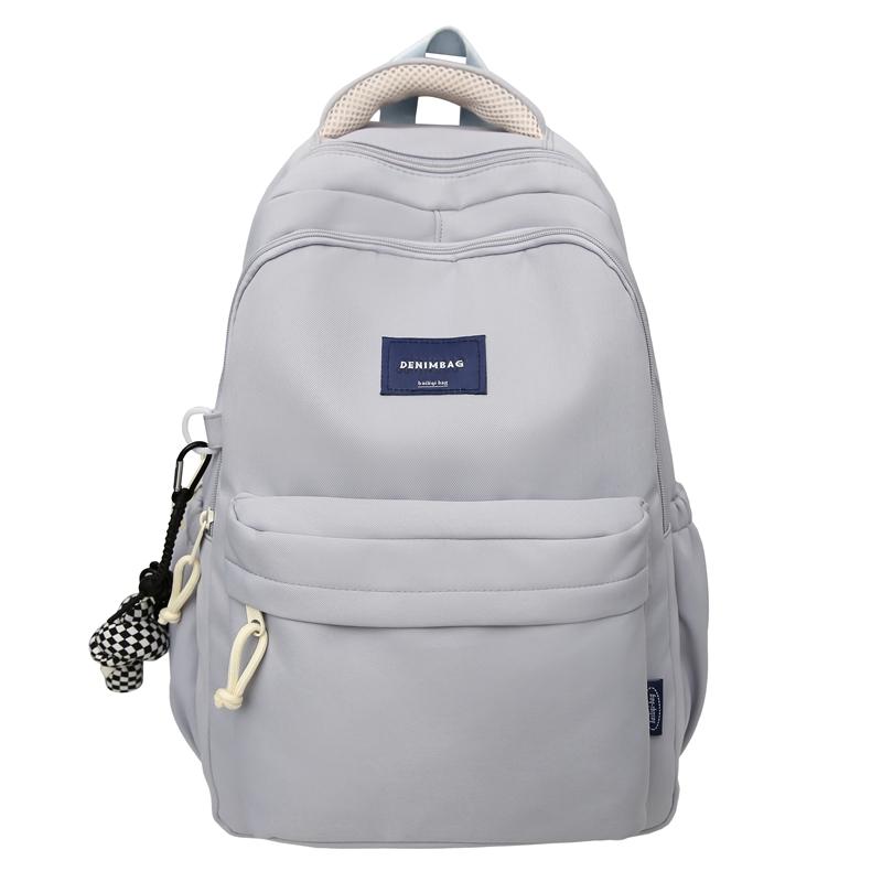 Women Large Capacity Backpack Student Schoolbag Men Solid Color Backpack