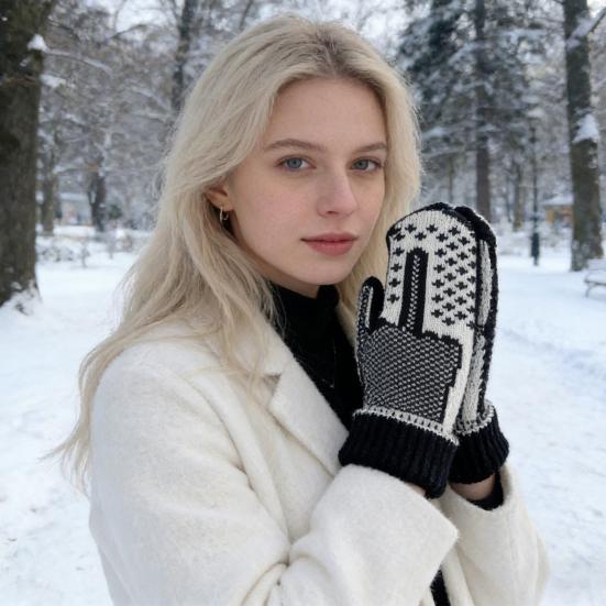 Zabawne rękawice z środkowym palcem, przytulne dzianinowe rękawiczki z ukrytym nastawieniem, bezczelne rękawiczki dzianinowe 'pokaż ptaka', prezent na psikus