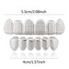 HIOHOP Lattice Pattern 18K Gold Plated Hip Hop Grillz - Top & Bottom Six Teeth Fashion Accessory.