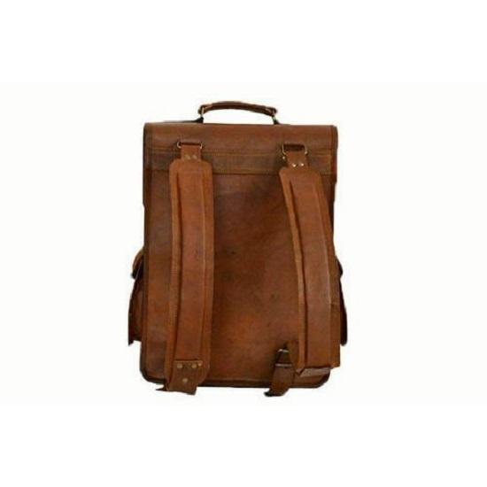 Handmade goat leather messenger Cross-body Satchel Vintage Genuine Brown bag