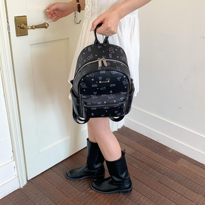 Schoolbag Cartoon Backpack Women's 1011 New Fashion College Student Printed School Bag Versatile Large Capacity Leisure Travel Backpack