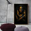 Black and Gold African Nude Woman Indian Oil Painting On Canvas Posters and Prints Scandinavian Wall Art Picture for Living Room