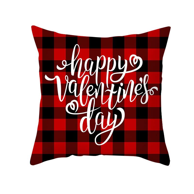 Red Cartoon Love Valentine's Day Home Pillow Car Waist Support Cushion Sofa Cushion Pillow Cover