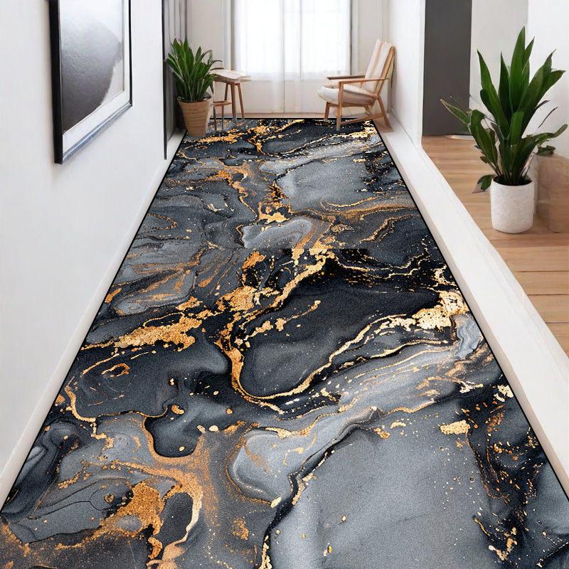 Tappeti Lunghi Stile Marmo Nordico per Corridoi Tappeti Antiscivolo Lavabili per Hall di Ville Passaggi Corridoi Casa Hotel Tappetino Personalizzabile