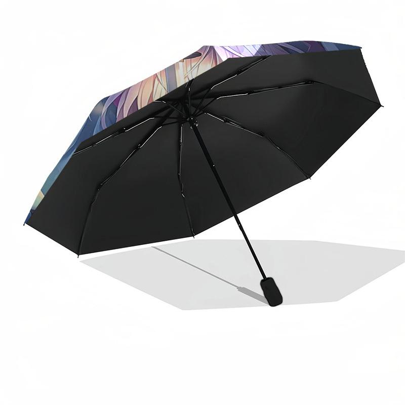 1pc Anime Character Sword Master Outdoor Umbrella - Automatic Opening/Closing, 3-Fold Design, 8-Bone Iron Frame, Perfect Gift for Fans, Travelers, Dai