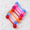10Pcs Mixed Colorful Flexible Silicone Barbell Stud Tongue Ring Ball Bars Belly Navel Rings Stud Body Piercing Jewelry