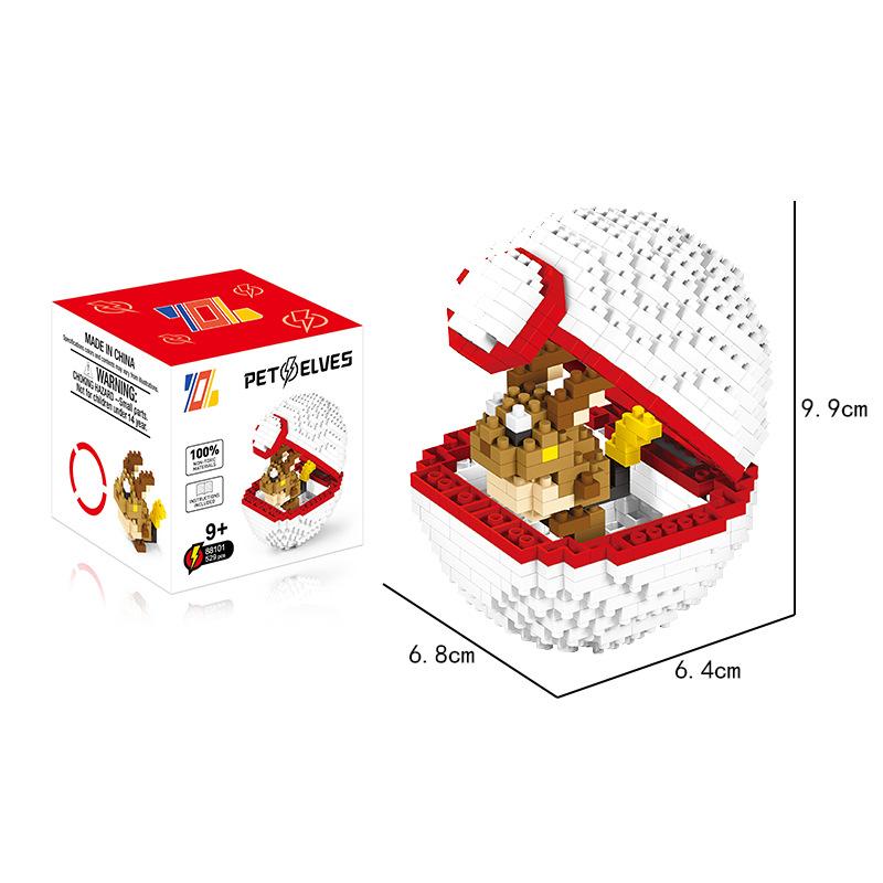 

Ball Toys Poké Micro Brick Building Blocks Diy Kids Gift Model Construction Set White