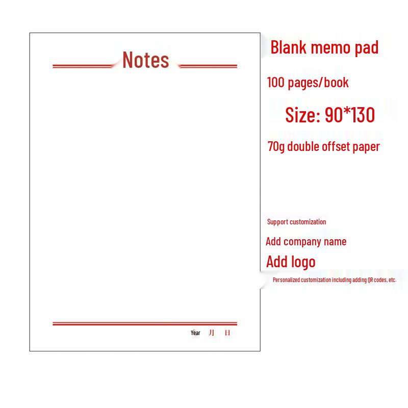 Portable Tearable White Sticky Notes: Non-Adhesive Draft Book
