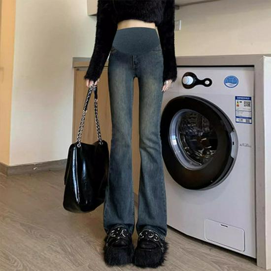 

Maternity Elastic Micro-Flare Jeans - Four Colors, Slim Fit for Spring/Autumn 2XL