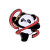 Zinc Alloy Panda Athlete Enamel Pins Trinket Craft Panda Skateboard Brooch Personality Jewelry Giant Panda Shape Badge Hat Badge