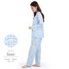 SAZAC Cinnamoroll Shirt Cotton Long Sleeve and Pants Gingham Cinnamoroll Pajamas, 100% Broadcloth, Women's Set, Loungewear, (Sax/M/SAN1780)