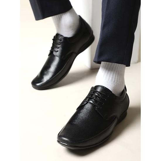 Liberty Fortune HOL-20 Men’s Formal Derby Shoes - Black, Brown - Synthetic Leather Lace-Up with Cushioned Footbed - Stylish Wedding