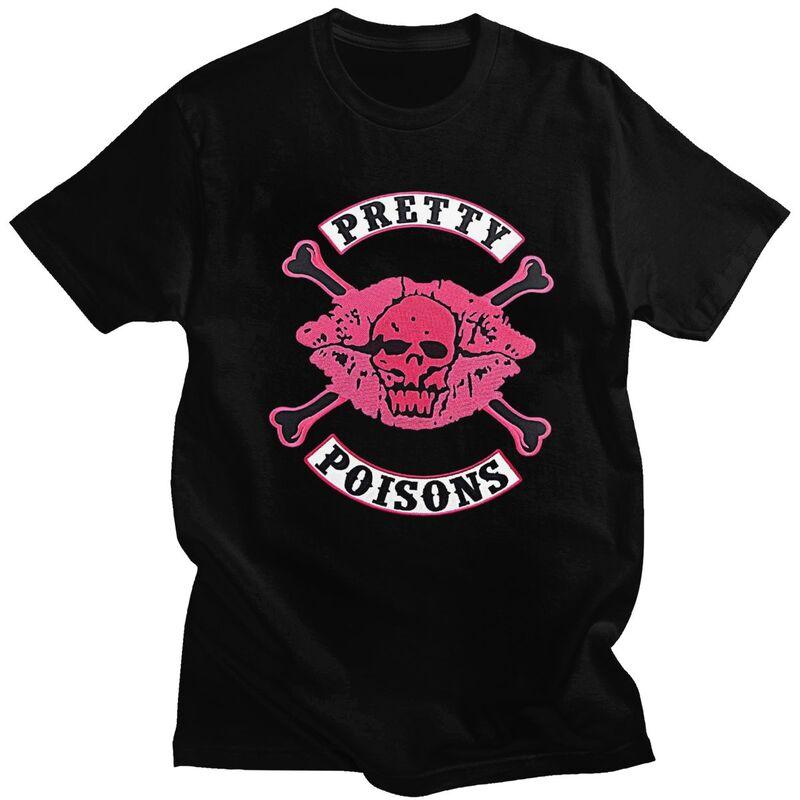 Custom Riverdale Pretty Poisons Skull Tshirts for Men Short Sleeves Leisure T Shirt Cool T-shirt Slim Fit 100% Cotton Tee Gif... S разноцветный