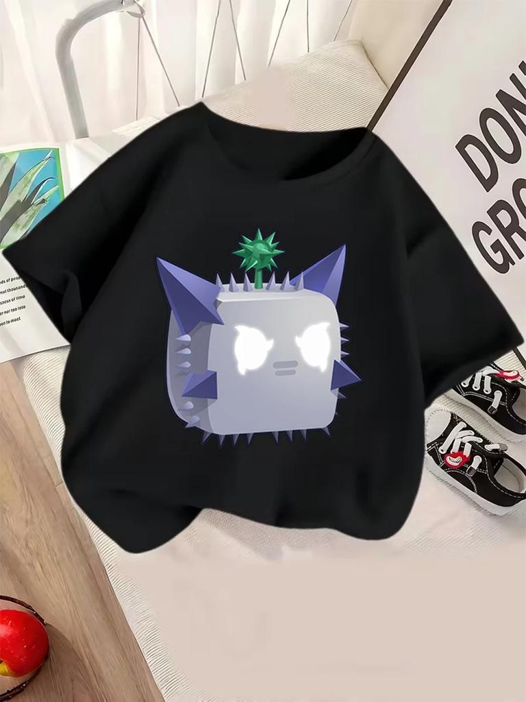 Cool Fruit Box Kids Short Sleeve T Shirt Summer Cute Cartoon Crewneck Boys Girls 3-14 Years