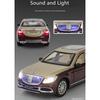 1/24 Scale Benz 62S Diecast Car Model Toy, Pull Back Toy Vehicle with Sound and Light for Kids Toddler Boys Girls Gift Collection