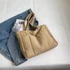 Women Padded Shoulder Bag Solid Color Large Capacity Fashion Laptop Handbag Soft Buffer Carrying Bag