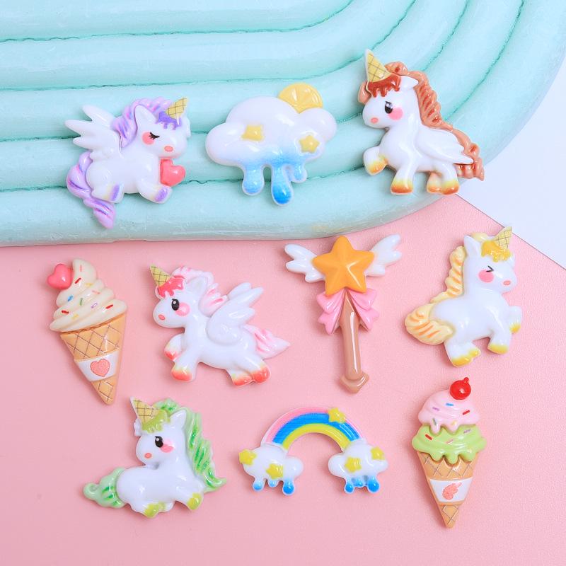 Dreamy Unicorn Resin Shoe Buckle & Hair Clip DIY Accessories