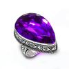 Rosa Amethyst Edelstein Handgefertigter 925 Sterling Silber Schmuck Ring Größe 8,5 g5H61