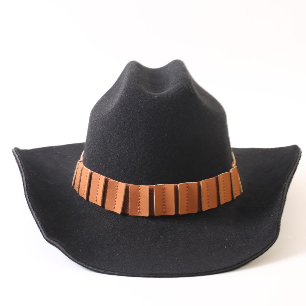 Popular European and American Classic Imitation Cashmere Felt Hat, Men's and Women's Fashion Seamless Edge Western Cowboy Hat
