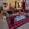 Modern Home Orange Checked Carpet Minimalism Absorbent Non-Slip Floor Mat Living Room Bedroom Doorway Dining Room Decor Rug
