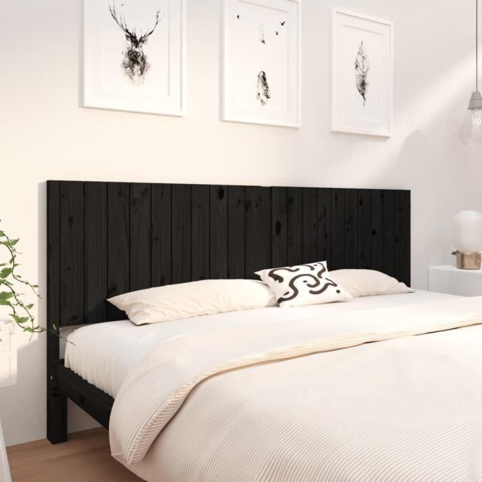 VidaXL Headboard Black 205.5x4x100 Cm Solid Pine Wood 818894